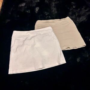 White and Tan Skirt Set